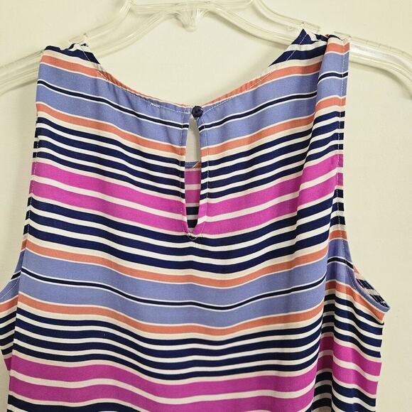 Rose & Olive Womens Top Bright Multicolor Striped Sleeveless Pullover Tank Top M - Picture 5 of 9